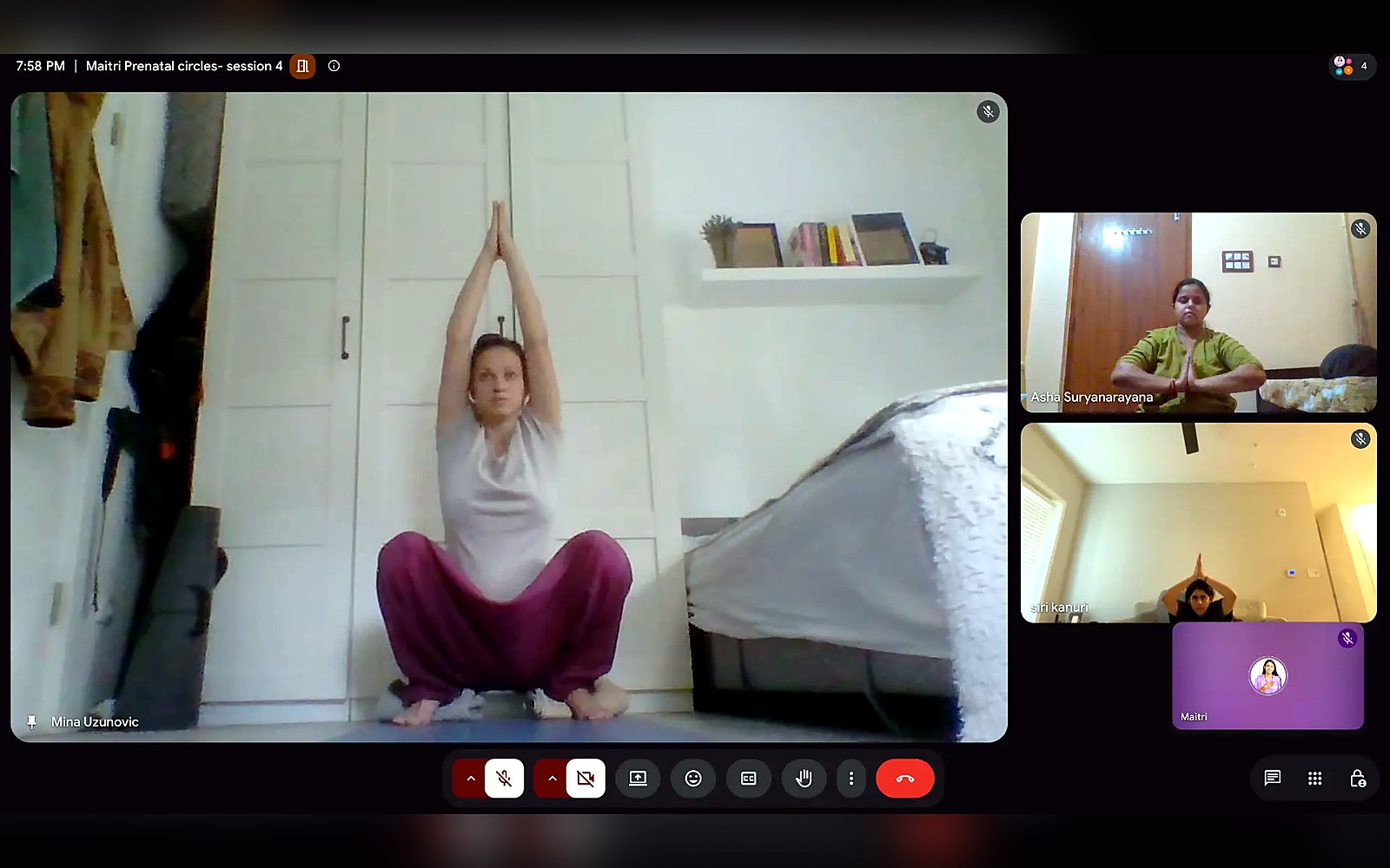Live prenatal yoga session